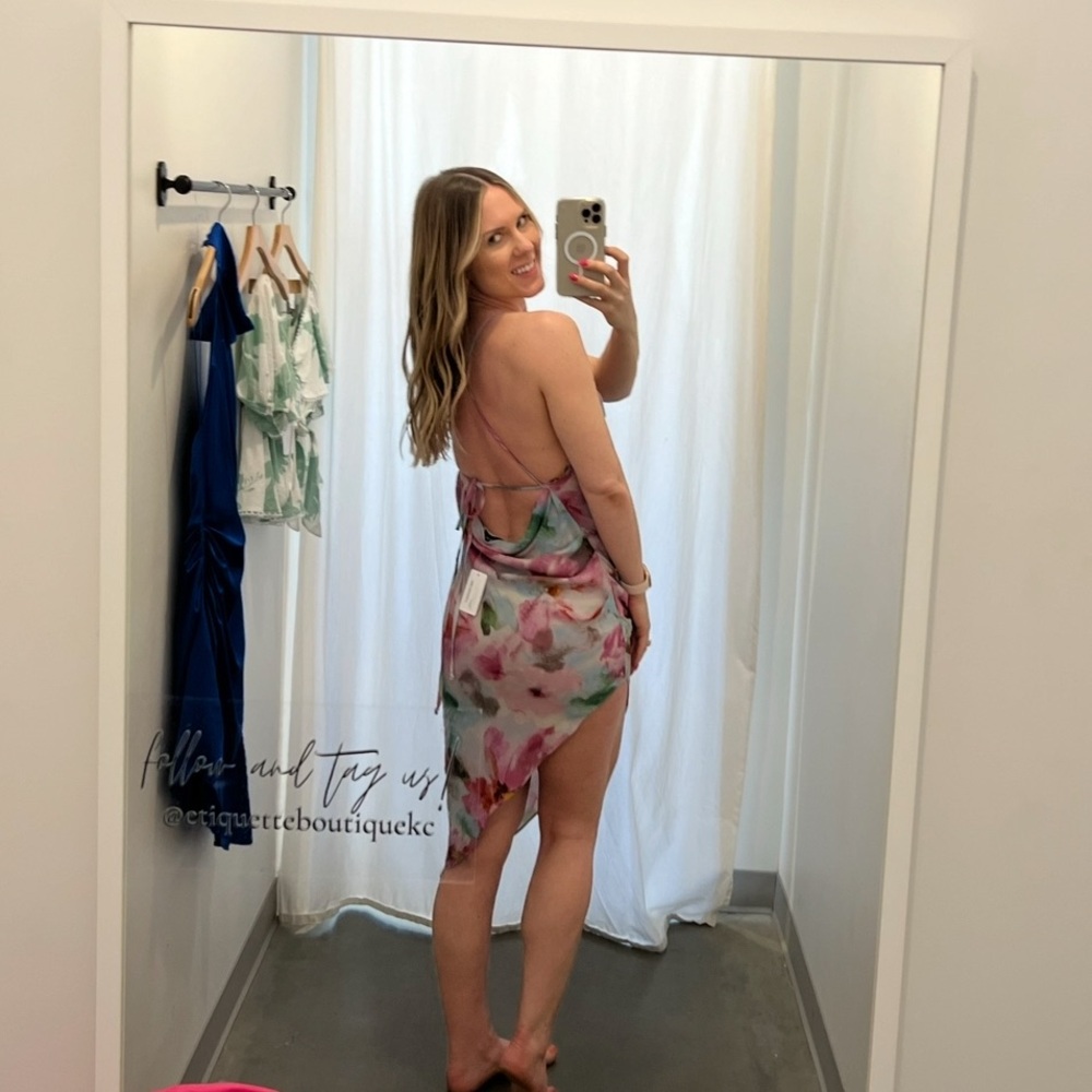 Floral Strappy Asymmetrical Dress